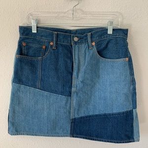 Levi Patch Jean Skirt